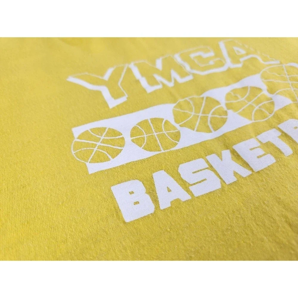 Vintage YMCA Basketball Shirt Single‎ Stitch Coach Tee Screen Stars XL Medium